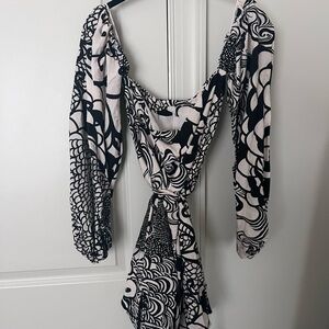 Alexis Black and White Patterned Dress